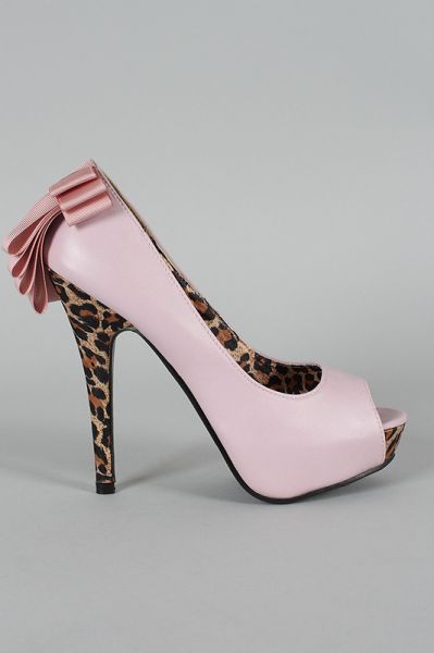 Sapato Importado Peep Toe Rosa Laço - Salto Oncinha